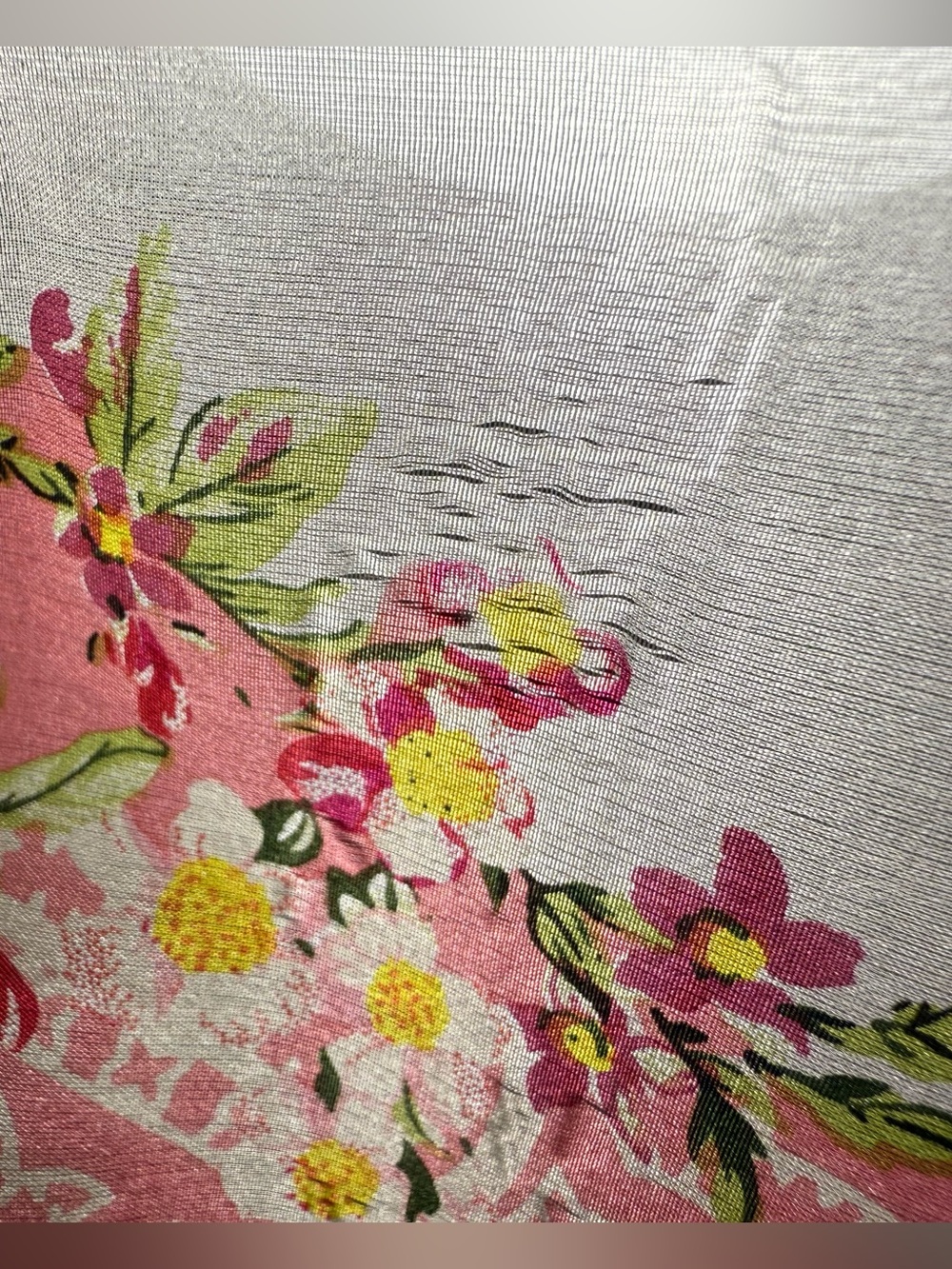 Johnny Was 100% Silk Floral Paisley Tassel Scarf - Picture 7 of 7